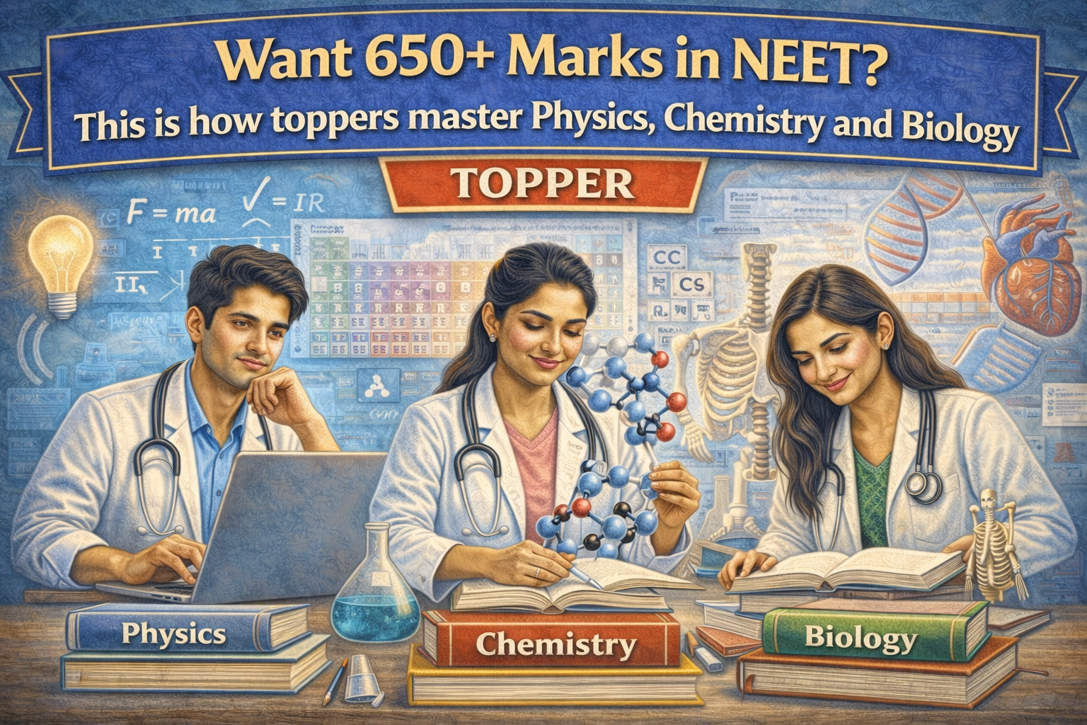 Want 650+ marks in NEET? This is how toppers master Physics, Chemistry and Biology